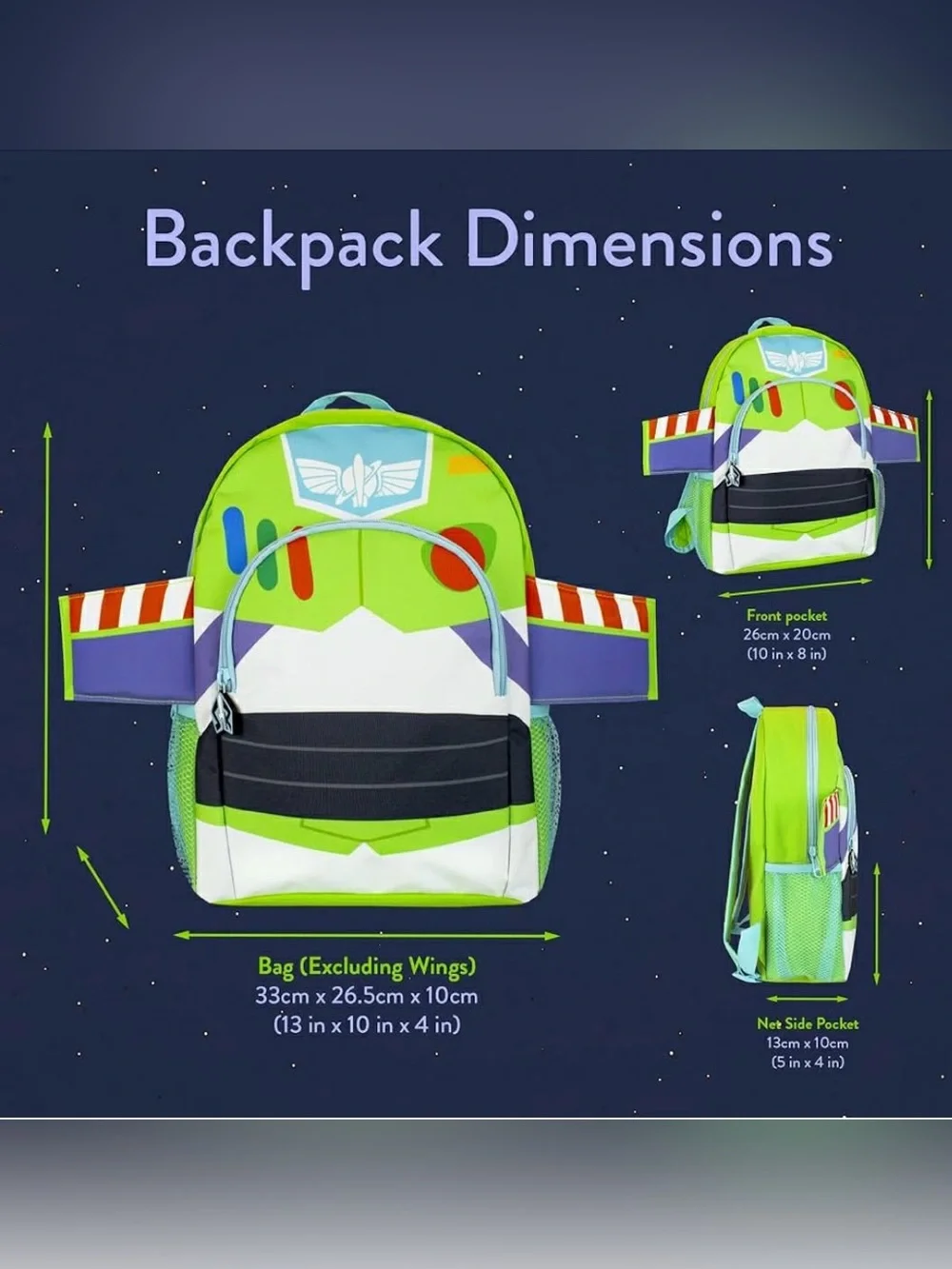 Disney Toy Story Buzz Lightyear Kids Backpack with wings NWT